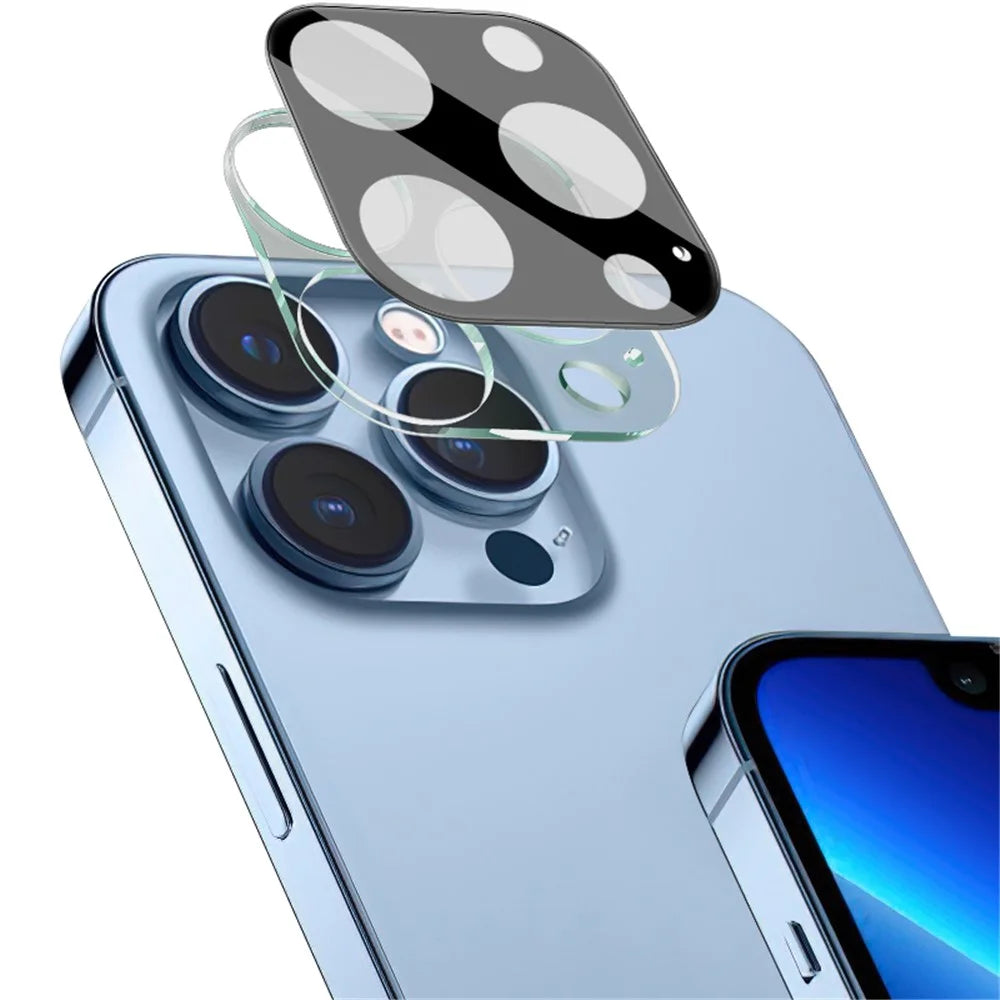 IMAK for iPhone 13 Pro 6.1 inch/13 Pro Max 6.7 inch Black Version High Definition Tempered Glass Lens Film + Acrylic Lens Cap Bubble-Free Automatically Absorption - 4