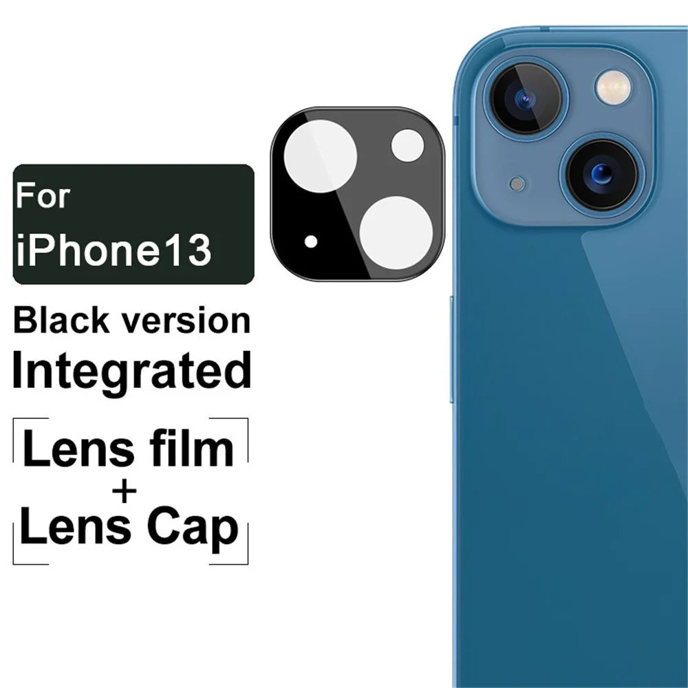 IMAK for iPhone 13 mini 5.4 inch/13 6.1 inch Black Version Scratch-Proof High Light Transmittance Tempered Glass Lens Film Covered with Acrylic Lens Cap - 2