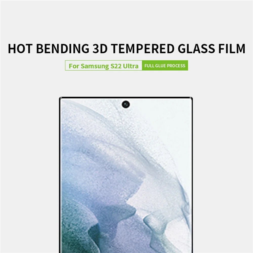 PINWUYO 3D Hot Bending Tempered Glass Screen Film for Samsung Galaxy S22 Ultra 5G, Full Glue Complete Covering Anti-explosion Screen Protector - 4