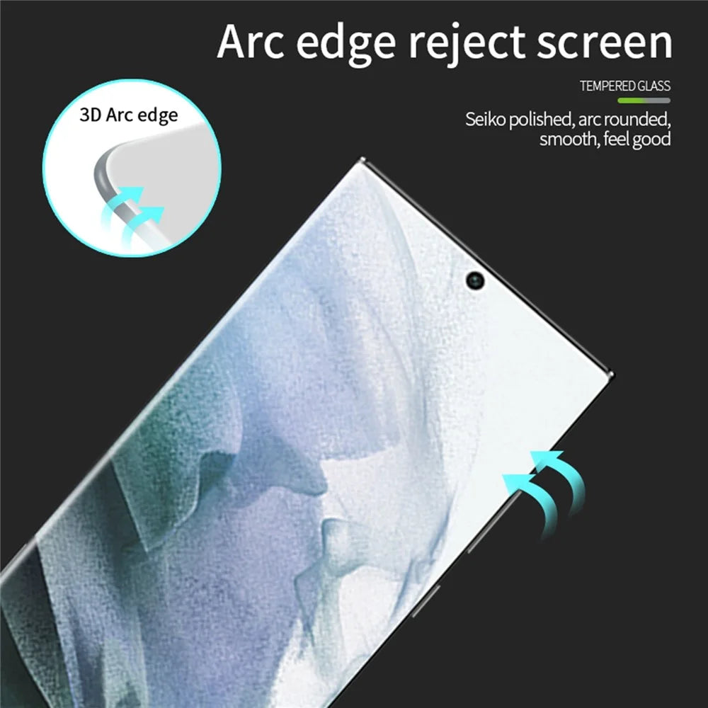 PINWUYO 3D Hot Bending Tempered Glass Screen Film for Samsung Galaxy S22 Ultra 5G, Full Glue Complete Covering Anti-explosion Screen Protector - 7