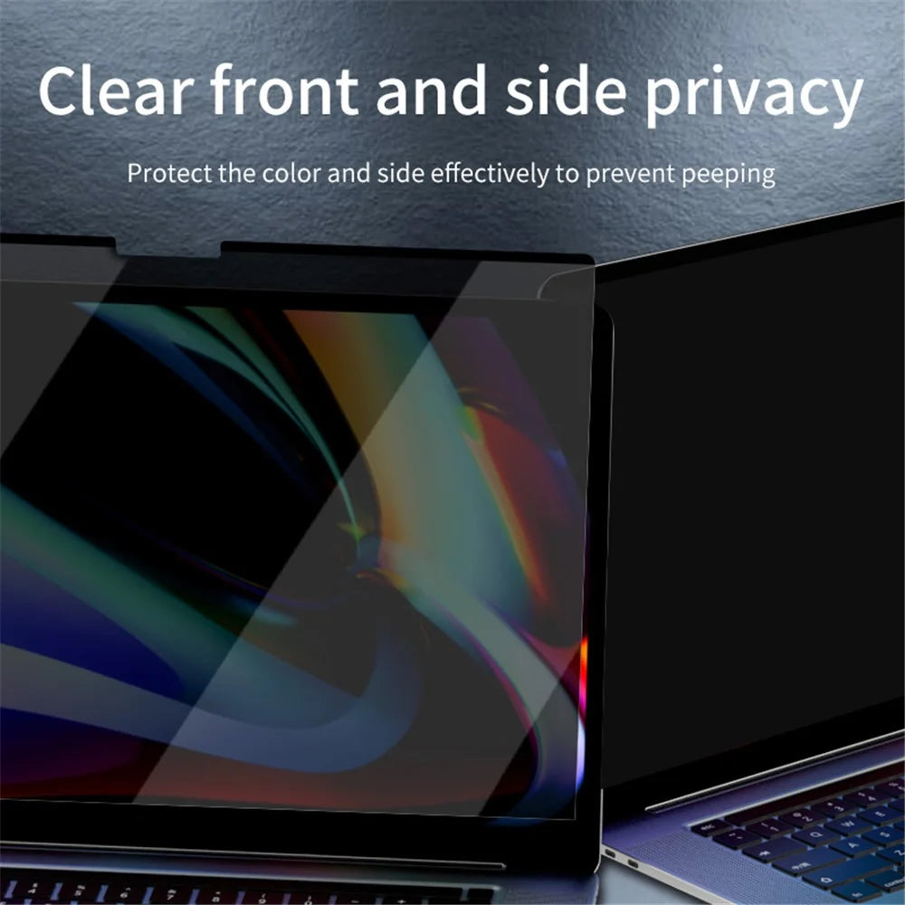 Anti-Spy Tempered Glass Screen Film for MacBook Pro 15 inch with Retina Display  (Model A1398), Removable Magnetic Reusable Full Size Screen Protector - 3