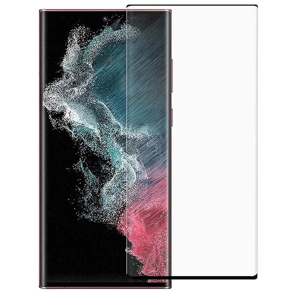 For Samsung Galaxy S22 Ultra 5G 3D Curved Tempered Glass Film Side Glue AGC Glass Full Screen Protector - 1