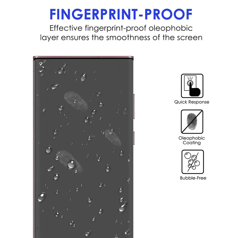 For Samsung Galaxy S22 Ultra 5G 3D Curved Tempered Glass Film Side Glue AGC Glass Full Screen Protector - 4