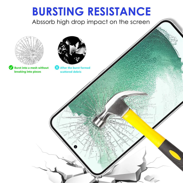 For Samsung Galaxy S22 5G 9H Hardness Anti-fingerprint 2.5D AGC Glass Tempered Glass Screen Protector + Precise Cutout Camera Lens Protector - 5