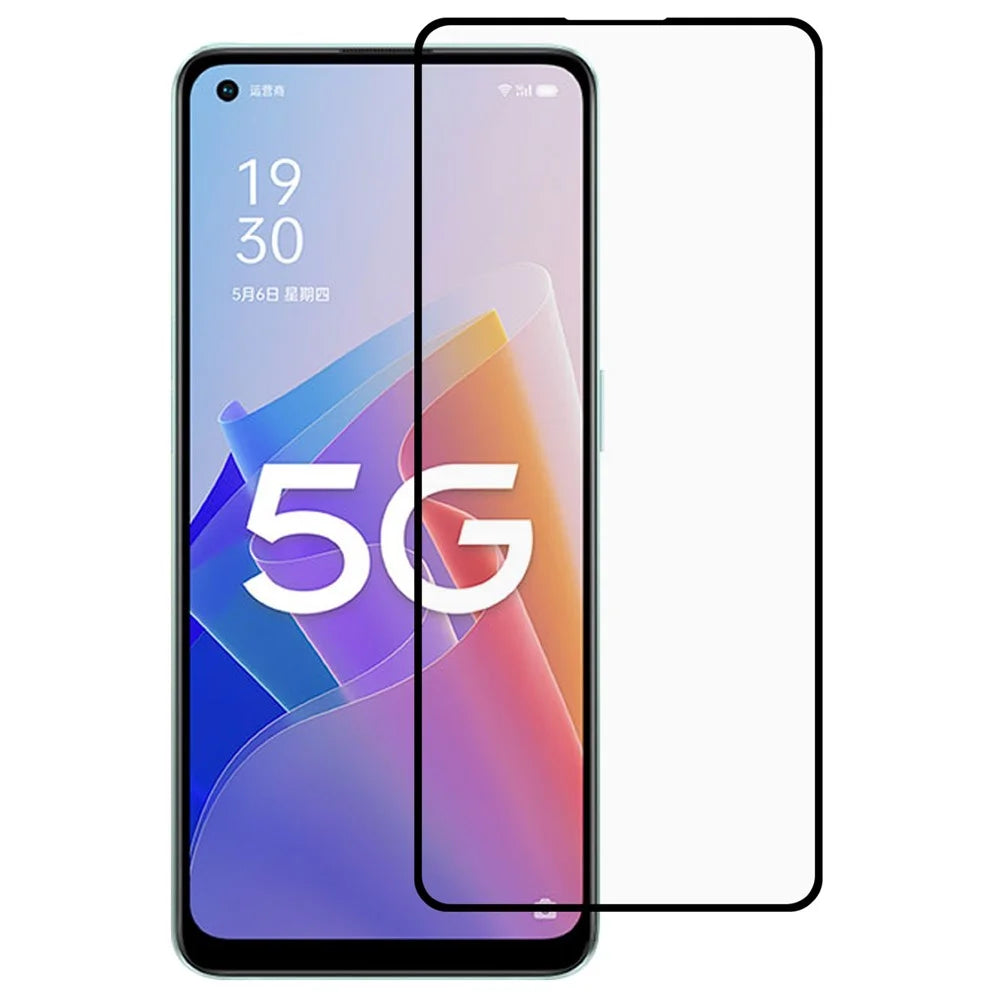 For Oppo A96 Bubble-free Explosion-proof Full Glue Silk Printing Full Screen Tempered Glass Protective Film - 1