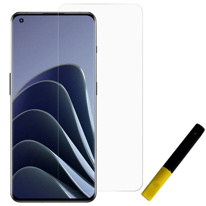 For OnePlus 9 Pro / 10 Pro Full Coverage UV Liquid Curved Tempered Glass Screen Film Protector Support Fingerprint Unlock - 1