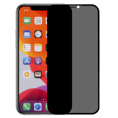 For iPhone 11 Pro Max/XS Max 6.5 inch Wear-resistant Anti-spy Full Glue HD Full Coverage Matte Silk Printing Tempered Glass Screen Protector Film with Dust-proof Net - 1