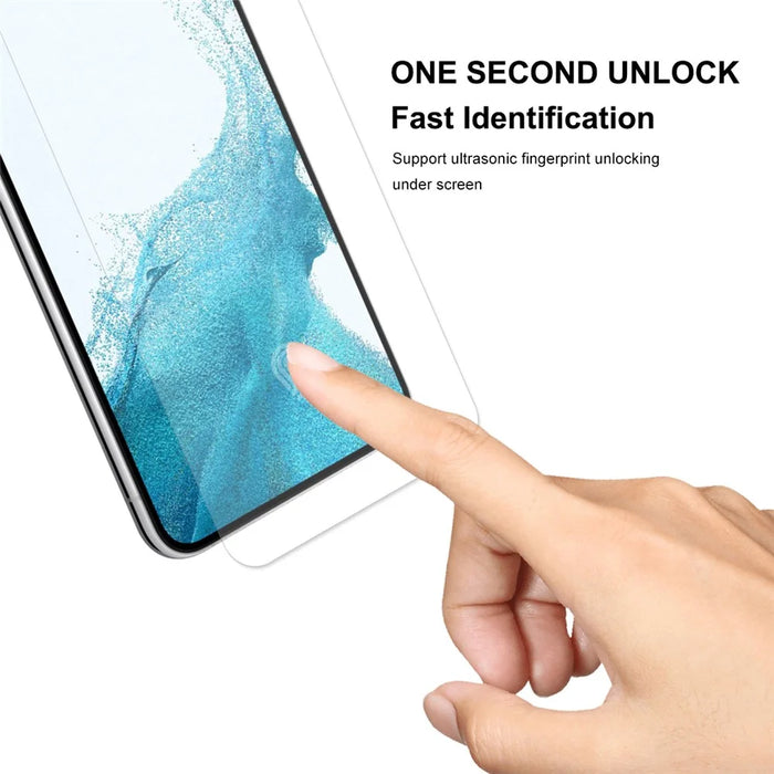 HAT PRINCE 2Pcs / Pack for Samsung Galaxy S22 5G / S23 Sensitive Touch HD 0.2mm Ultra-slim Full Glue 9H Tempered Glass Screen Protector [Fingerprint Unlock Version] - 2