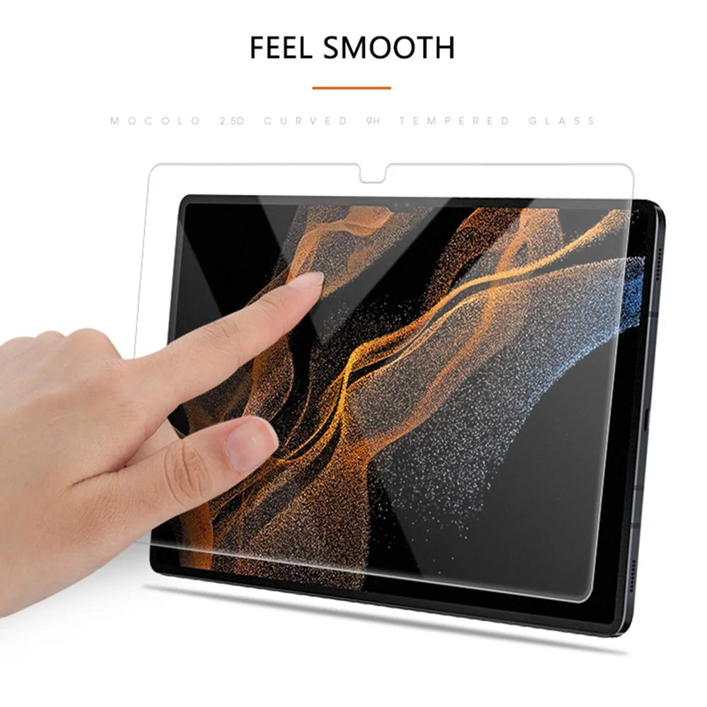 MOCOLO Full Glue 2.5D Tempered Glass Film for Samsung Galaxy Tab S9 Ultra / S8 Ultra 2.5D Arc Edge Full Cover Screen Protector - 3