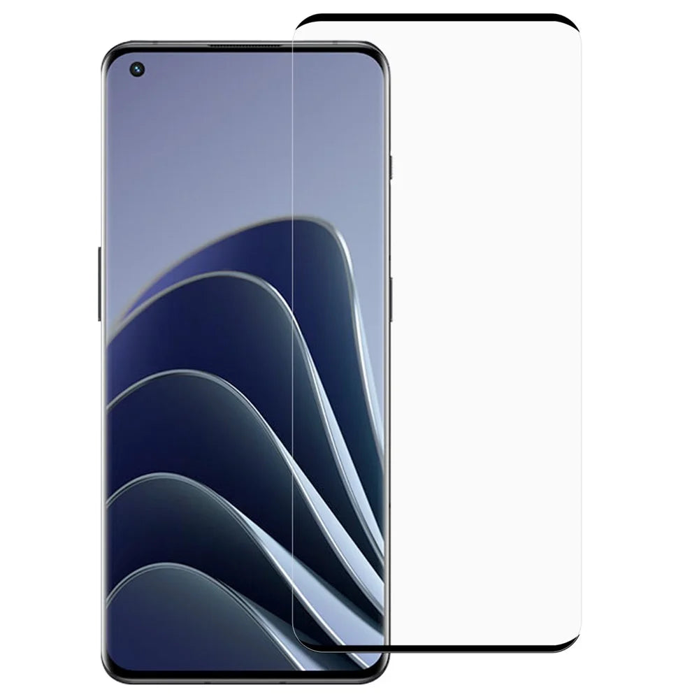 Silk Printing Screen Protector for OnePlus 9 Pro/10 Pro, HD Full Coverage Side Glue Tempered Glass Film - 1