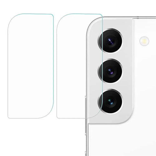For Samsung Galaxy S22 5G/S22+ 5G 2Pcs 2.5D Arc Edge Ultra Clear Anti-scratch Film Tempered Glass Camera Lens Protector - 1