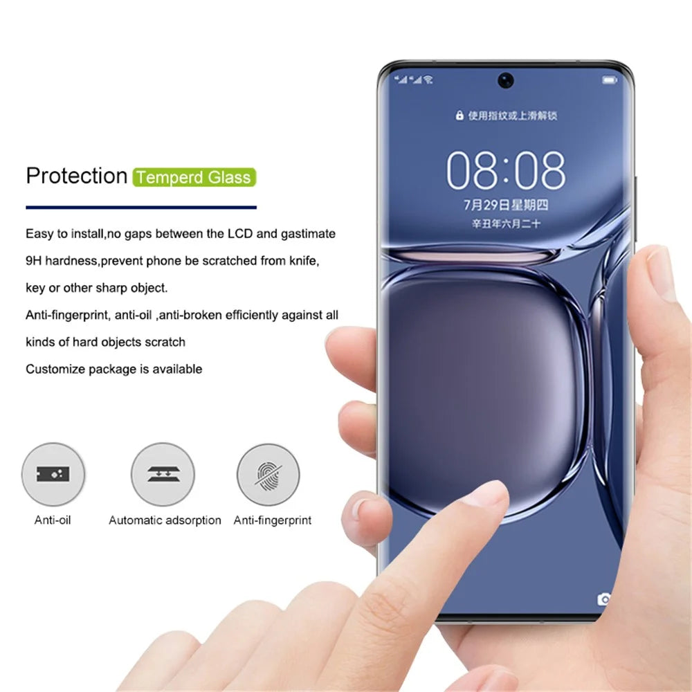 MOCOLO For Huawei P50 Pro Screen Protector 3D Curved Edges Ultra Clear Tempered Glass Film with Full Glue - 3