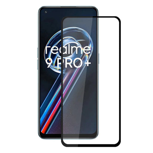 MOCOLO Full Cover Full Glue Screen Protector for Realme 9 Pro+ / Oppo Reno7 Z 5G, Double Defense HD Anti-fingerprint Tempered Glass Film - Black - 1