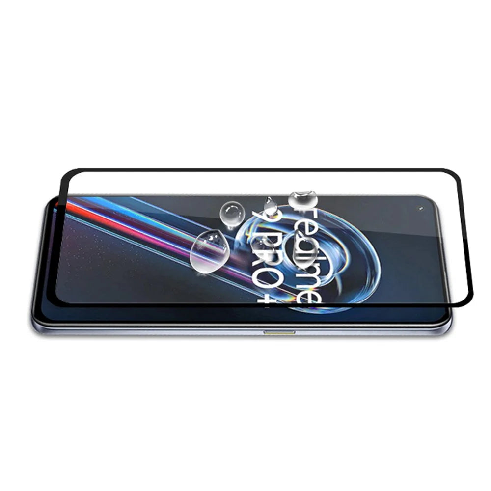 MOCOLO Full Cover Full Glue Screen Protector for Realme 9 Pro+ / Oppo Reno7 Z 5G, Double Defense HD Anti-fingerprint Tempered Glass Film - Black - 3