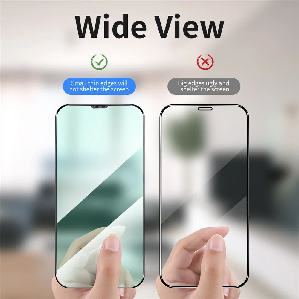ENKAY HAT PRINCE for i iPhone 13 / 13 Pro / 14 Eye Protection Anti-blue-ray Film Full Glue Tempered Glass Full Screen Silk Printing Protector with Easy Installation Tool - 6