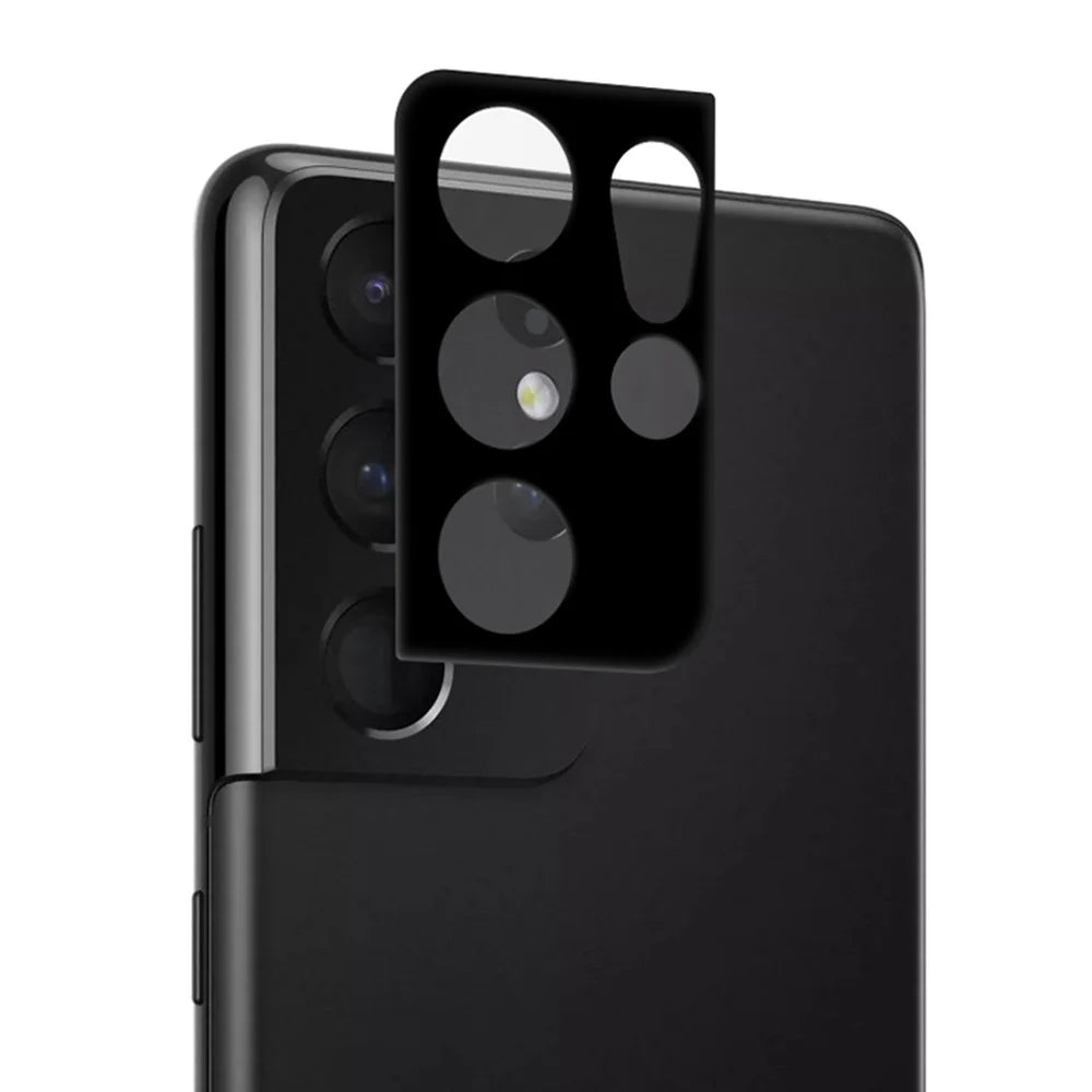 MOCOLO Camera Lens Screen Protector for Samsung Galaxy S21 Ultra 5G, Silk Printing Anti-oil Anti-scratch Full Glue Clear Tempered Glass 9H Protective Film - Black - 1