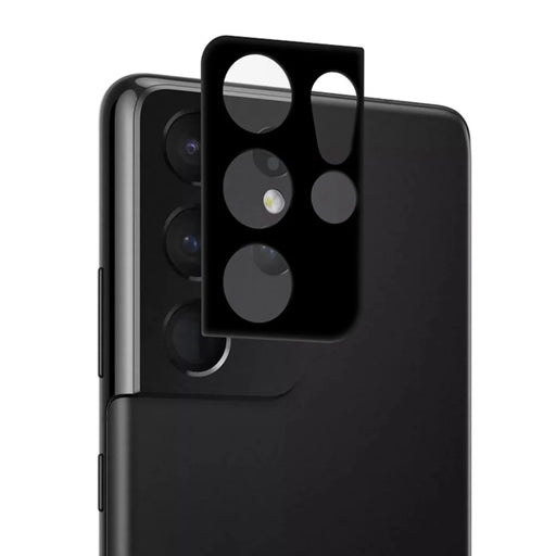 MOCOLO Camera Lens Screen Protector for Samsung Galaxy S21 Ultra 5G, Silk Printing Anti-oil Anti-scratch Full Glue Clear Tempered Glass 9H Protective Film - Black - 1