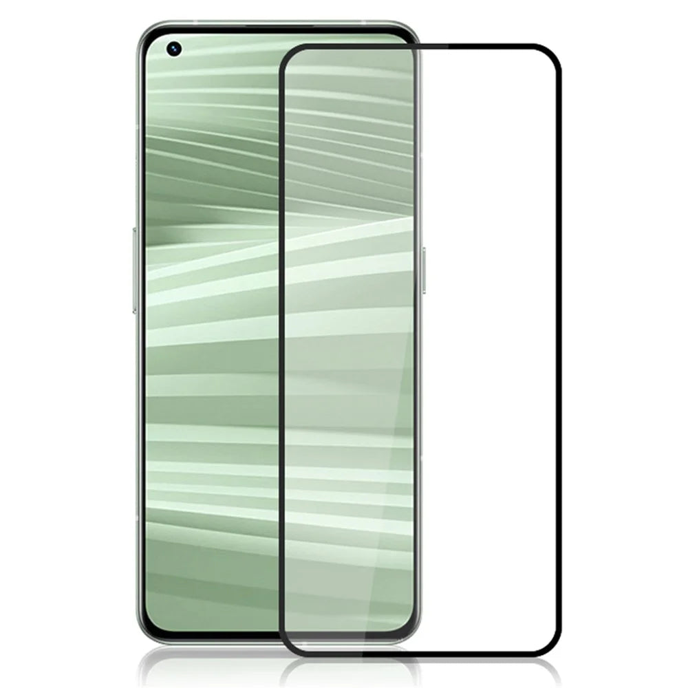 AMORUS for Realme GT2 Pro Silk Printing Full Glue Tempered Glass Screen Protector Black Edge Secondary Strengthening Screen Film - Black - 1