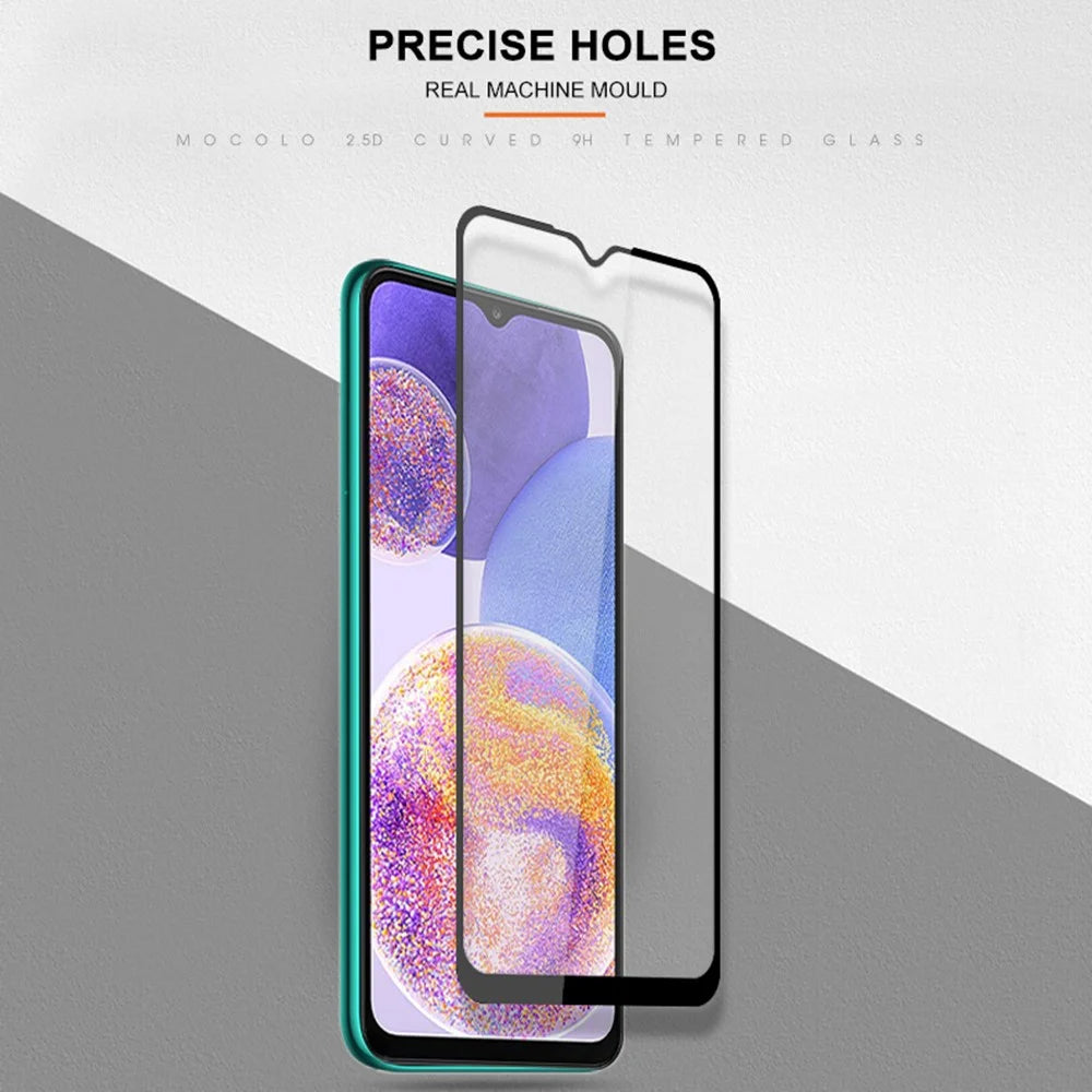 MOCOLO Anti-scratch Tempered Glass Cell Phone Screen Film for Samsung Galaxy A23 4G / 5G (Global Version), Full Covering HD Clear Secondary Hardening Anti-explosion Full Glue Screen Protector - Black - 5