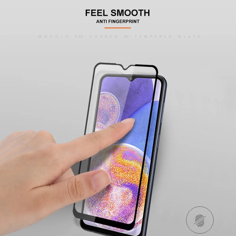 MOCOLO Anti-scratch Tempered Glass Cell Phone Screen Film for Samsung Galaxy A23 4G / 5G (Global Version), Full Covering HD Clear Secondary Hardening Anti-explosion Full Glue Screen Protector - Black - 7