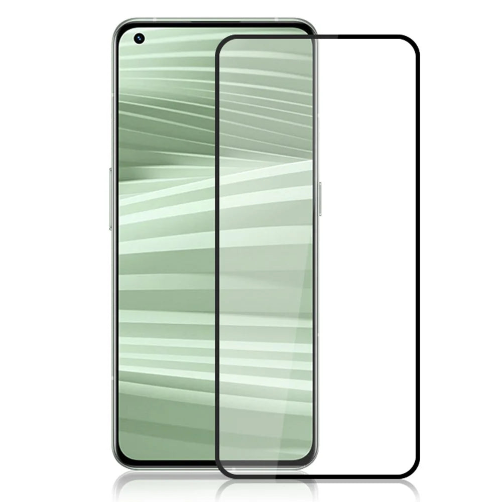 MOCOLO For Realme GT2 Pro Silk Printing Tempered Glass Phone Screen Film Full Covering HD Clear Secondary Hardening Anti-explosion Full Glue Screen Protector - Black - 1