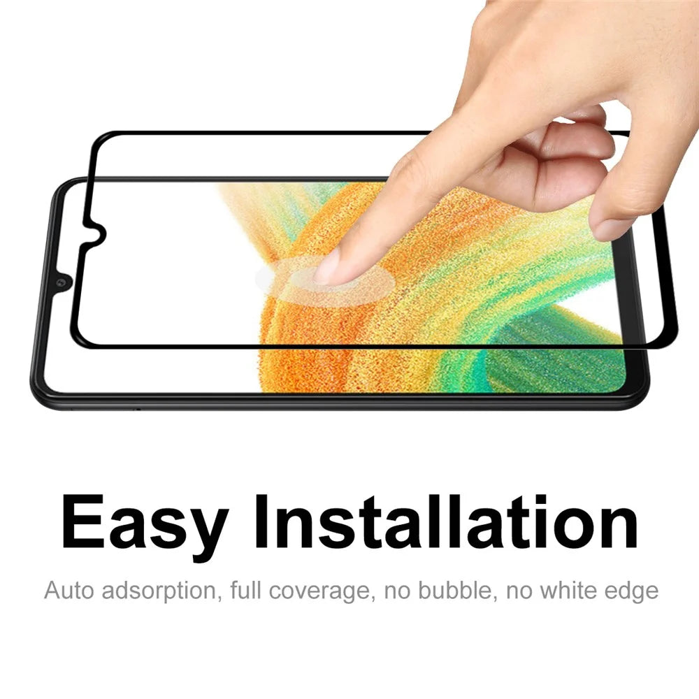 HAT PRINCE 2.5D Arc Edge Screen Film for Samsung Galaxy A33 5G, 0.26mm Full Glue Full Size 9H Tempered Glass Screen Protector - 5