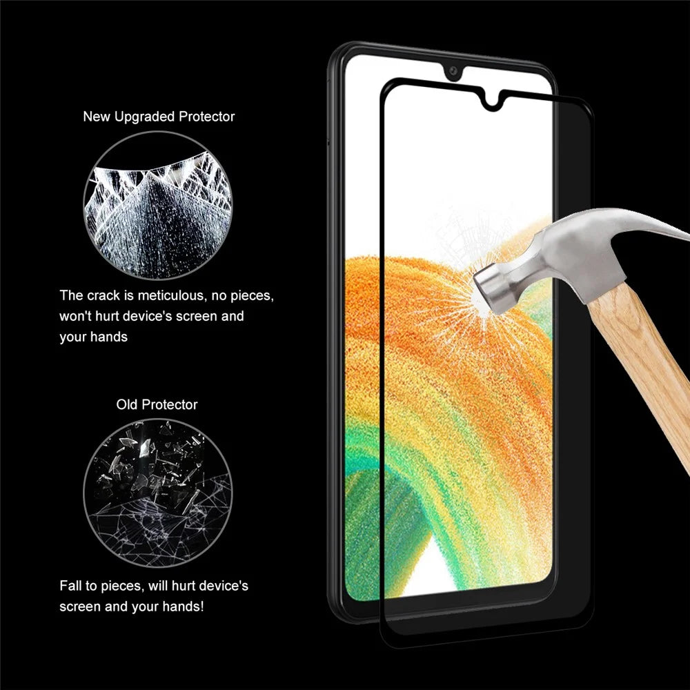 HAT PRINCE 2.5D Arc Edge Screen Film for Samsung Galaxy A33 5G, 0.26mm Full Glue Full Size 9H Tempered Glass Screen Protector - 6