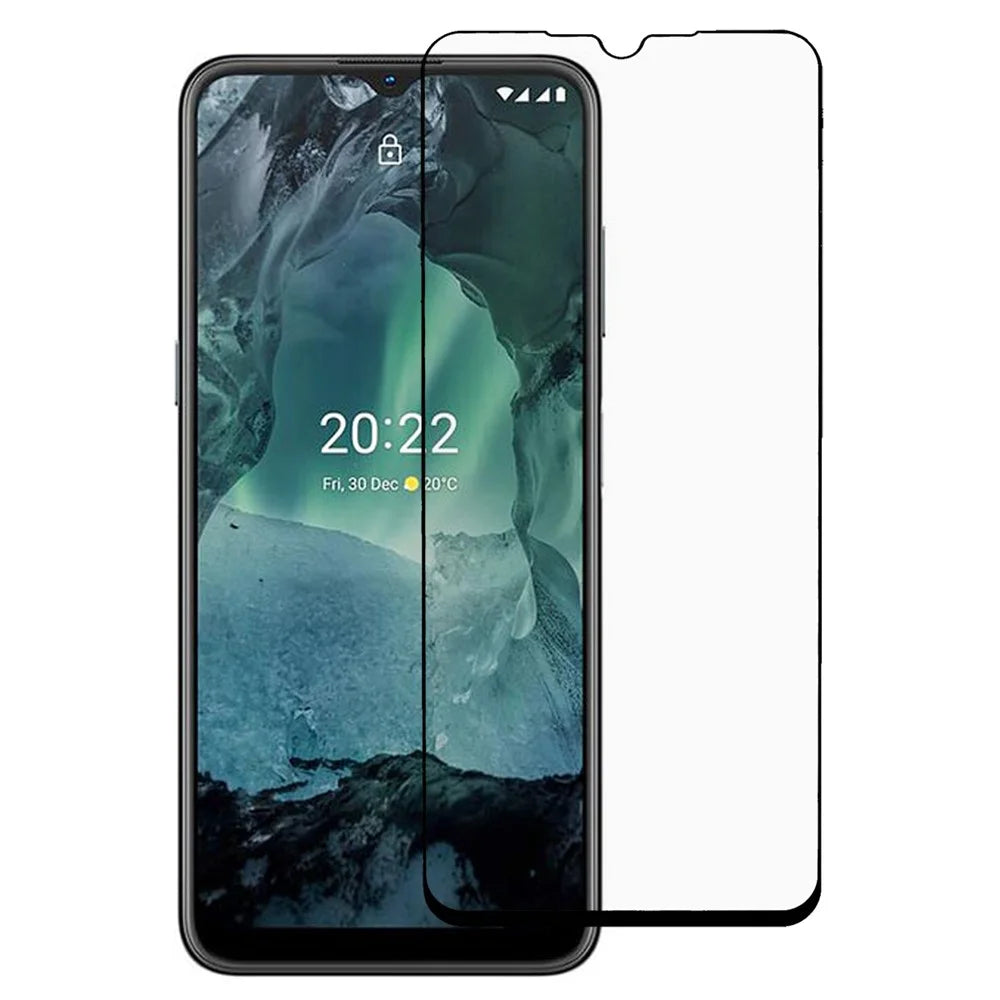 Full Glue Silk Printing Tempered Glass Film for Nokia G11/G21, Crystal Clear Complete Covering Screen Protector Film - 1