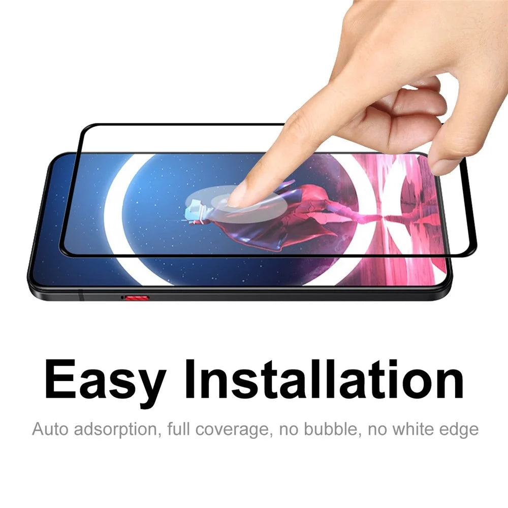 HAT PRINCE 2Pcs/Pack HD Screen Film for ZTE nubia Red Magic 7 Pro, Anti-dust 0.26mm 2.5D Arc Edge Sensitive Full Covering 9H Full Glue Tempered Glass Screen Protector - 5