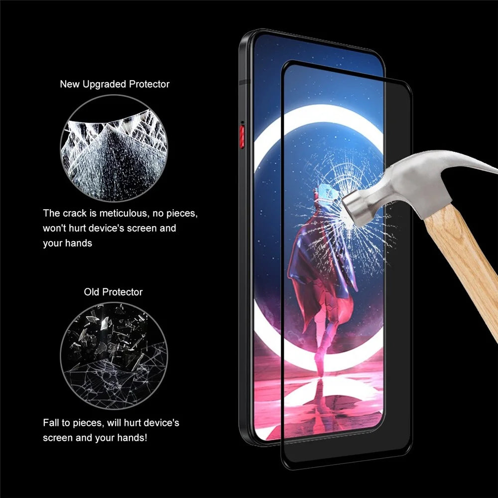 HAT PRINCE 2Pcs/Pack HD Screen Film for ZTE nubia Red Magic 7 Pro, Anti-dust 0.26mm 2.5D Arc Edge Sensitive Full Covering 9H Full Glue Tempered Glass Screen Protector - 6
