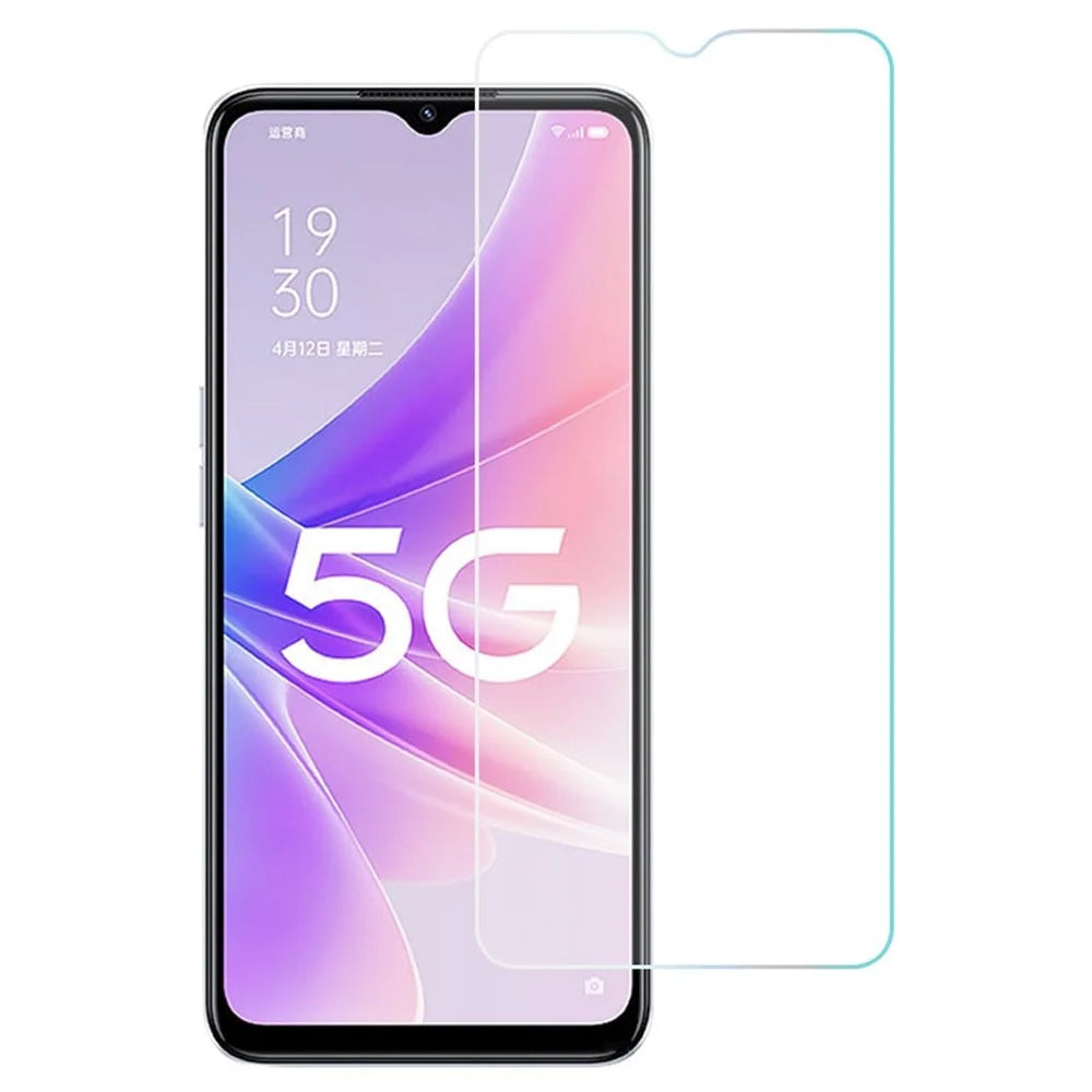 For Oppo A57 (2022) 5G / A77 5G 0.3mm Arc Edges Screen Protector HD Clear Scratch-resistant Tempered Glass Screen Cover Film - 1