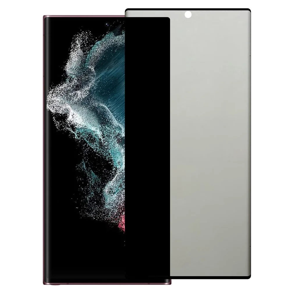 For Samsung Galaxy S22 Ultra 5G Anti-Spy Tempered Glass Screen Protector Full Coverage Full Glue Silk Printing Anti-Peeping Film Guard - 1