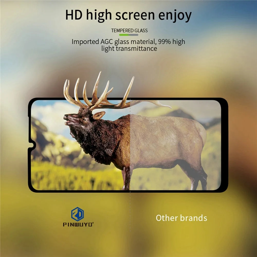 PINWUYO JK Tempered Glass Film Series-2 for Samsung Galaxy M33 5G (Global Version)/(India Version) Full Covering Anti-burst Anti-oil Full Glue Screen Protector - 3