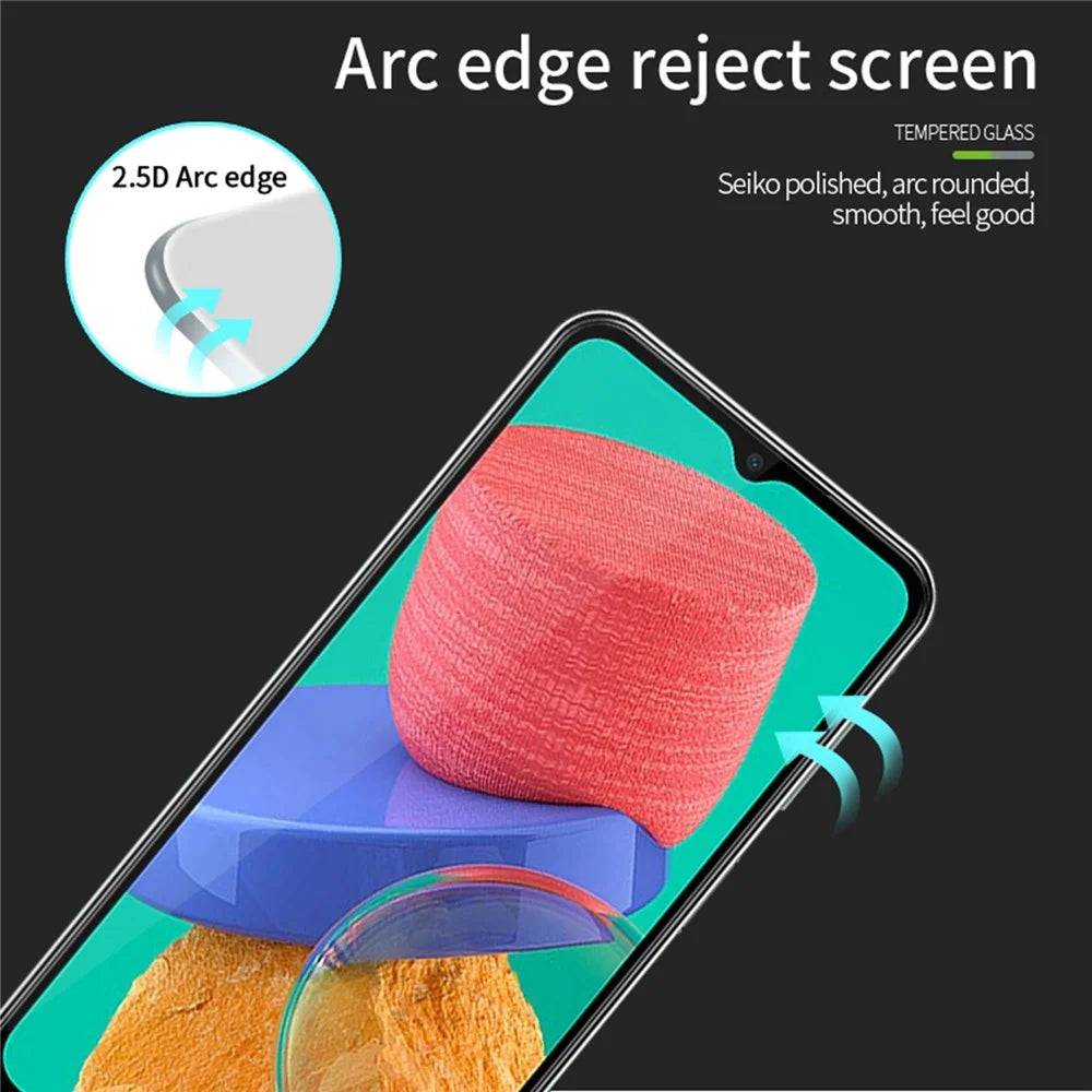 PINWUYO JK Tempered Glass Film Series-2 for Samsung Galaxy M33 5G (Global Version)/(India Version) Full Covering Anti-burst Anti-oil Full Glue Screen Protector - 4