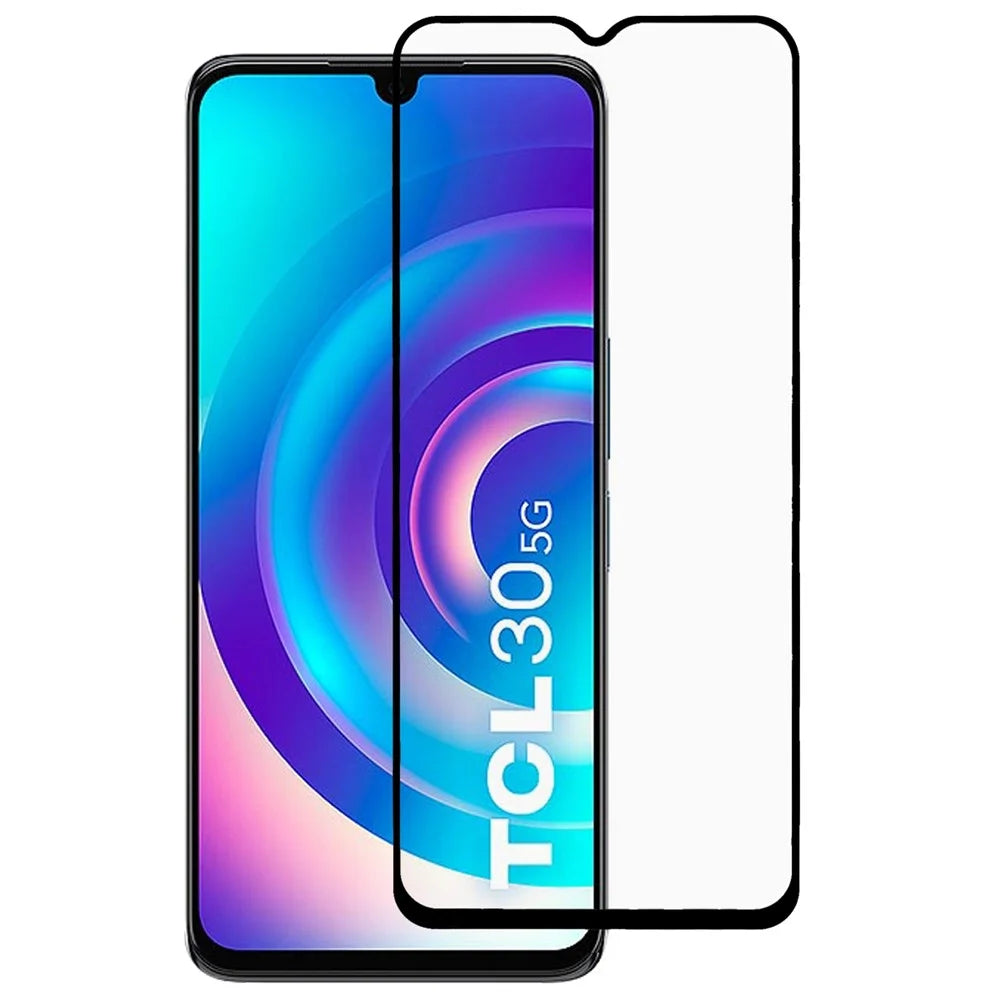 For TCL 30 5G High Clear Screen Protector Full Cover Full Glue Silk Printing Anti-Scratch Tempered Glass Film - 1