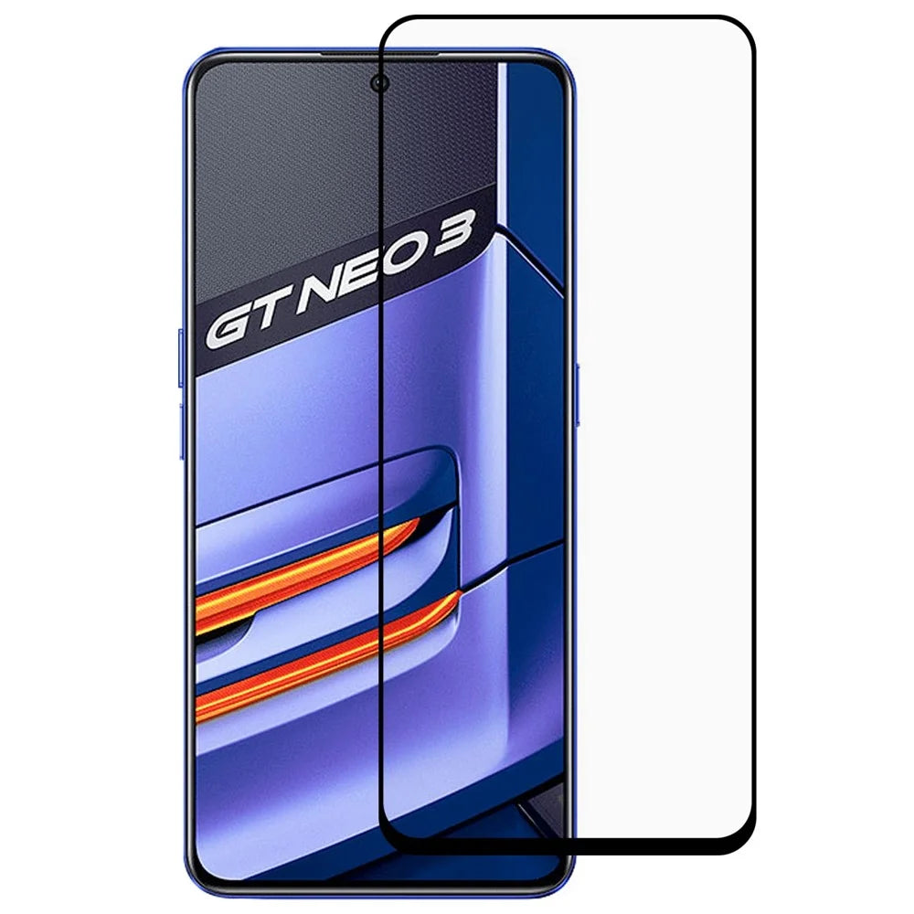 For Realme GT Neo3 Silk Printing Tempered Glass Film HD Clarity Full Coverage Scratch Resistant  Full Glue Screen Protector - 1