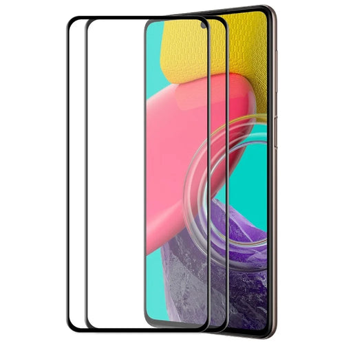 ENKAY HAT PRINCE 2Pcs/Set for Samsung Galaxy M53 5G Screen Protector Silk Printing 6D High Aluminium-silicon Glass Full Size Full Glue HD Clear Tempered Glass Film - 1