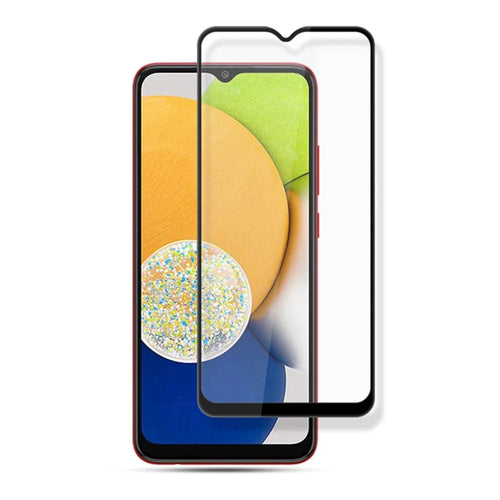 MOCOLO Screen Protector for Samsung Galaxy A03 (164.2mm), Full Cover Full Glue Secondary Hardening Clear Silk Printing Tempered Glass - Black - 1