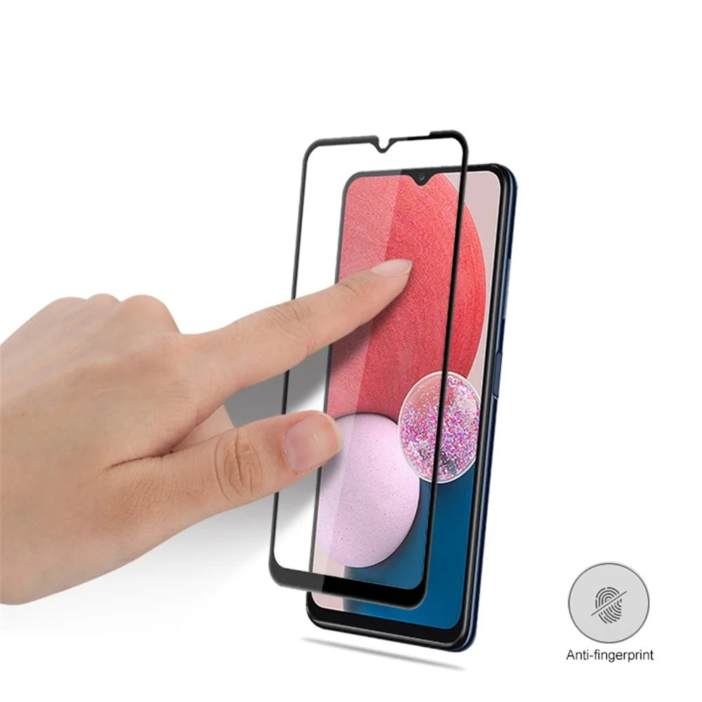 MOCOLO Solid Defense Screen Protector for Samsung Galaxy A13 4G, Silk Printing HD Tempered Glass Full Glue Full Cover Film - Black - 4