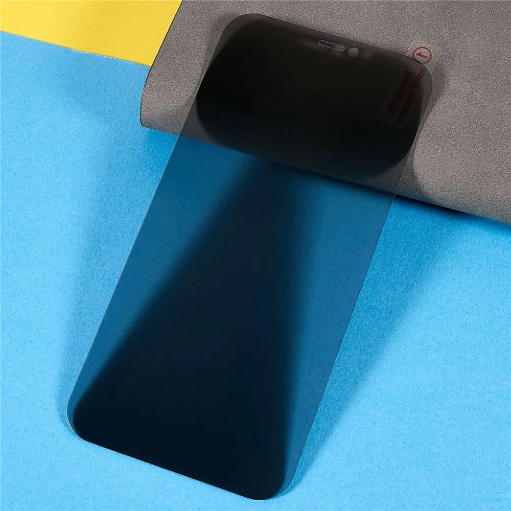 RURIHAI for iPhone 12/ 12 Pro 6.1 inch Anti-Spy AGC Tempered Glass Film Clear Anti-Fingerprint Full Glue 2.5D Privacy Screen Protector - 3