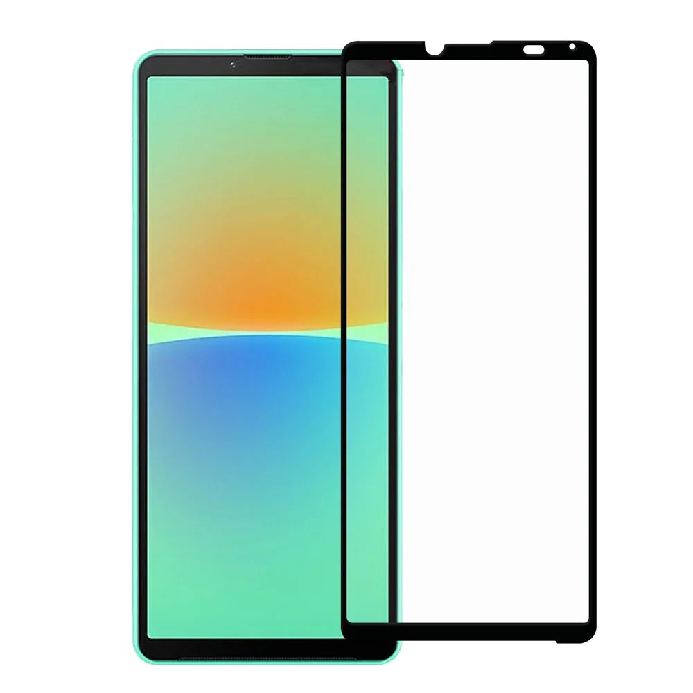 For Sony Xperia 10 IV Bubble-free Black Edge Ultra Clear Durable AGC Glass Full Coverage Full Glue Tempered Glass Screen Protector - 1