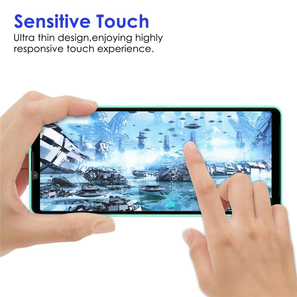 For Sony Xperia 10 IV Bubble-free Black Edge Ultra Clear Durable AGC Glass Full Coverage Full Glue Tempered Glass Screen Protector - 6