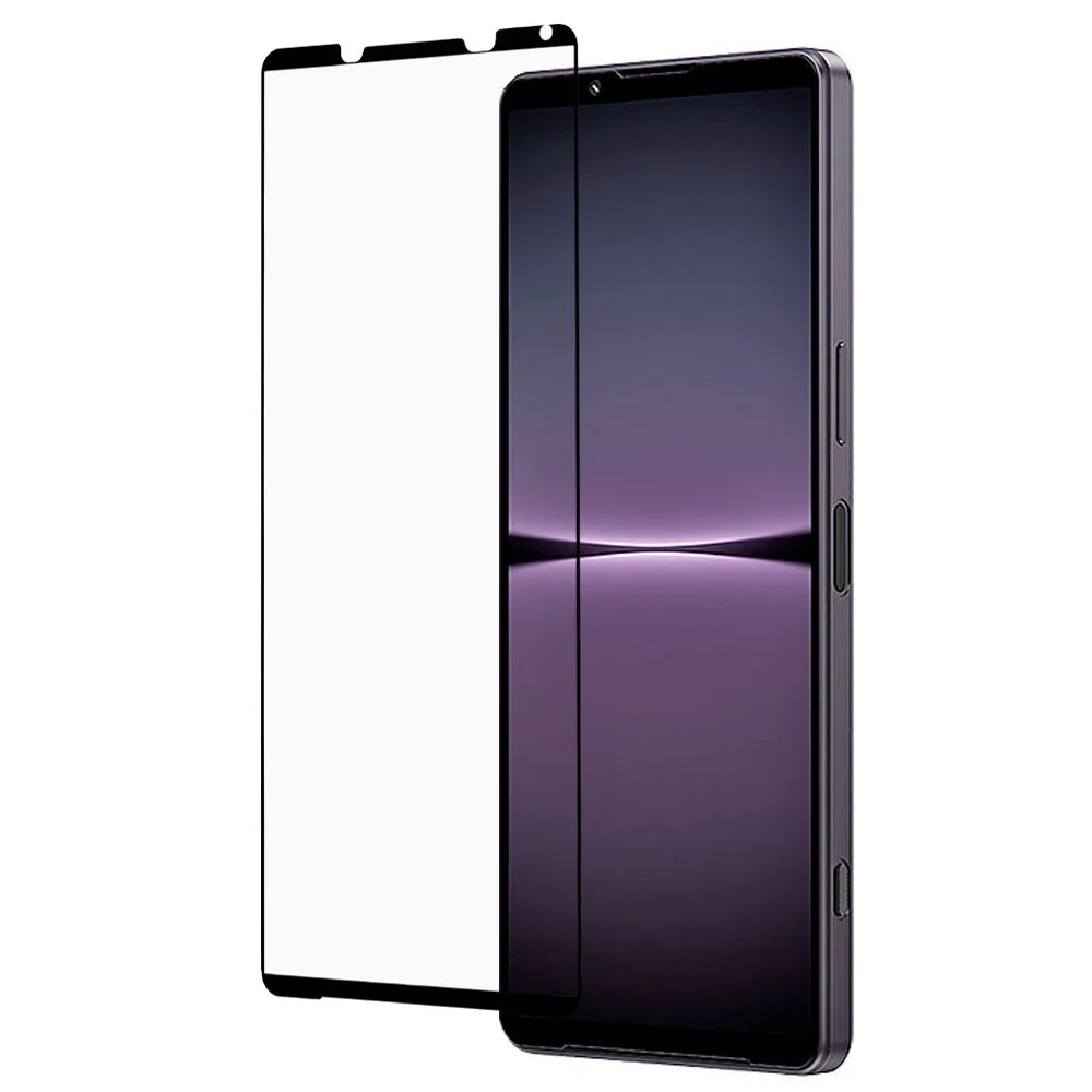 For Sony Xperia 1 IV Silk Printing Tempered Glass Film Full Covering Anti-dust Full Glue Phone Screen Protector - 1