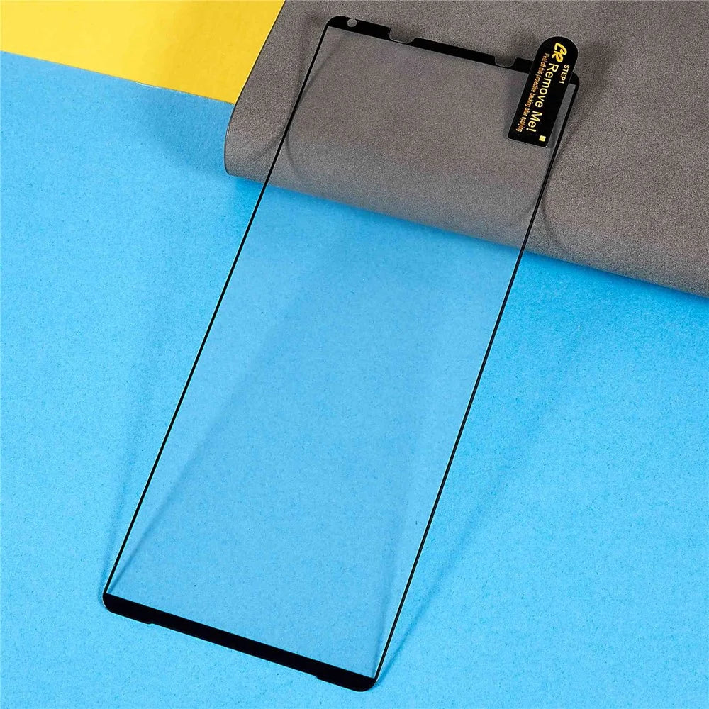 For Sony Xperia 1 IV Silk Printing Tempered Glass Film Full Covering Anti-dust Full Glue Phone Screen Protector - 6
