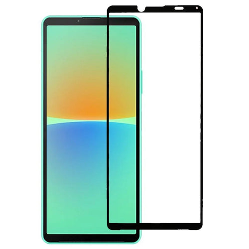 Phone Screen Film for Sony Xperia 10 IV, Full Covering Anti-dust Full Glue Silk Printing Tempered Glass Screen Protector - 1