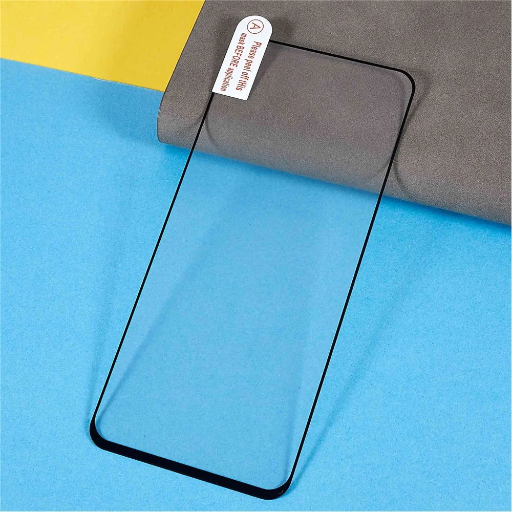 For Oppo Reno7 4G Silk Printing Tempered Glass Film HD Clarity Full Coverage Scratch Resistant Full Glue Screen Protector - 6