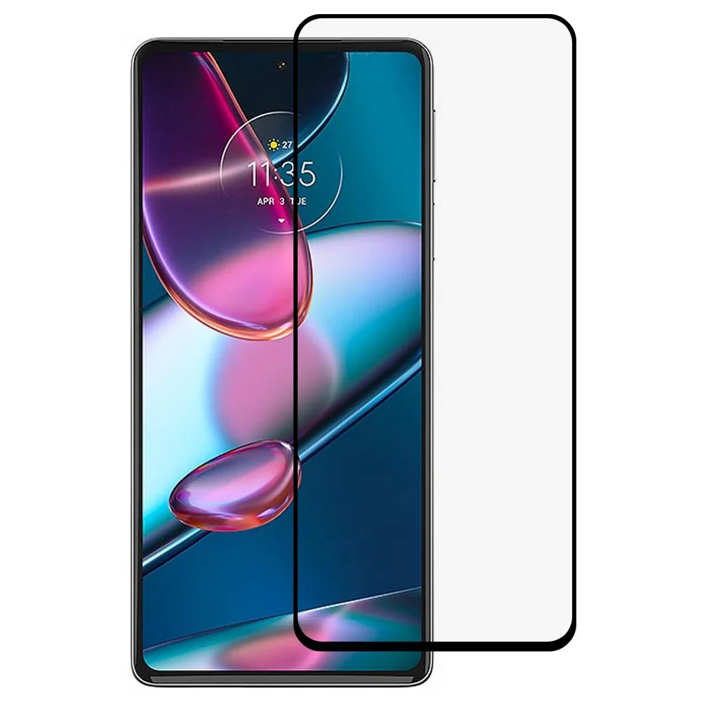 For Motorola Edge X30 / Edge 30 Pro (Motorola Edge+ (2022)) Full Coverage Scratch Resistant  Full Glue Screen Protector Silk Printing Tempered Glass Film - 1