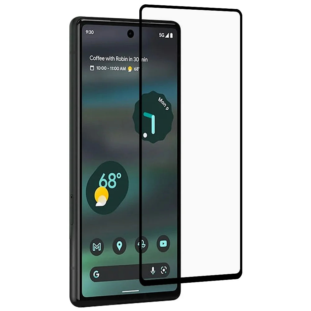 For Google Pixel 6a Full Glue Full Covering Bubble-free Phone Screen Protector Silk Printing Tempered Glass Film - 1