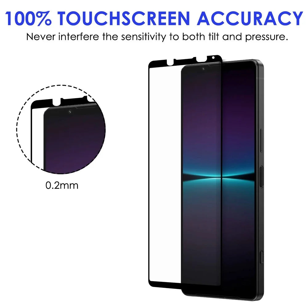 For Sony Xperia 1 IV AGC Tempered Glass Film Anti-explosion Black Edge Full Glue Full Screen Protector - 6