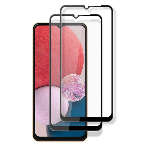 AMORUS 2Pcs/Pack for Samsung Galaxy A13 4G Anti-explosion Black Edge Silk Printing Tempered Glass Screen Protector Full Glue Secondary Strengthening Protective Film - 1